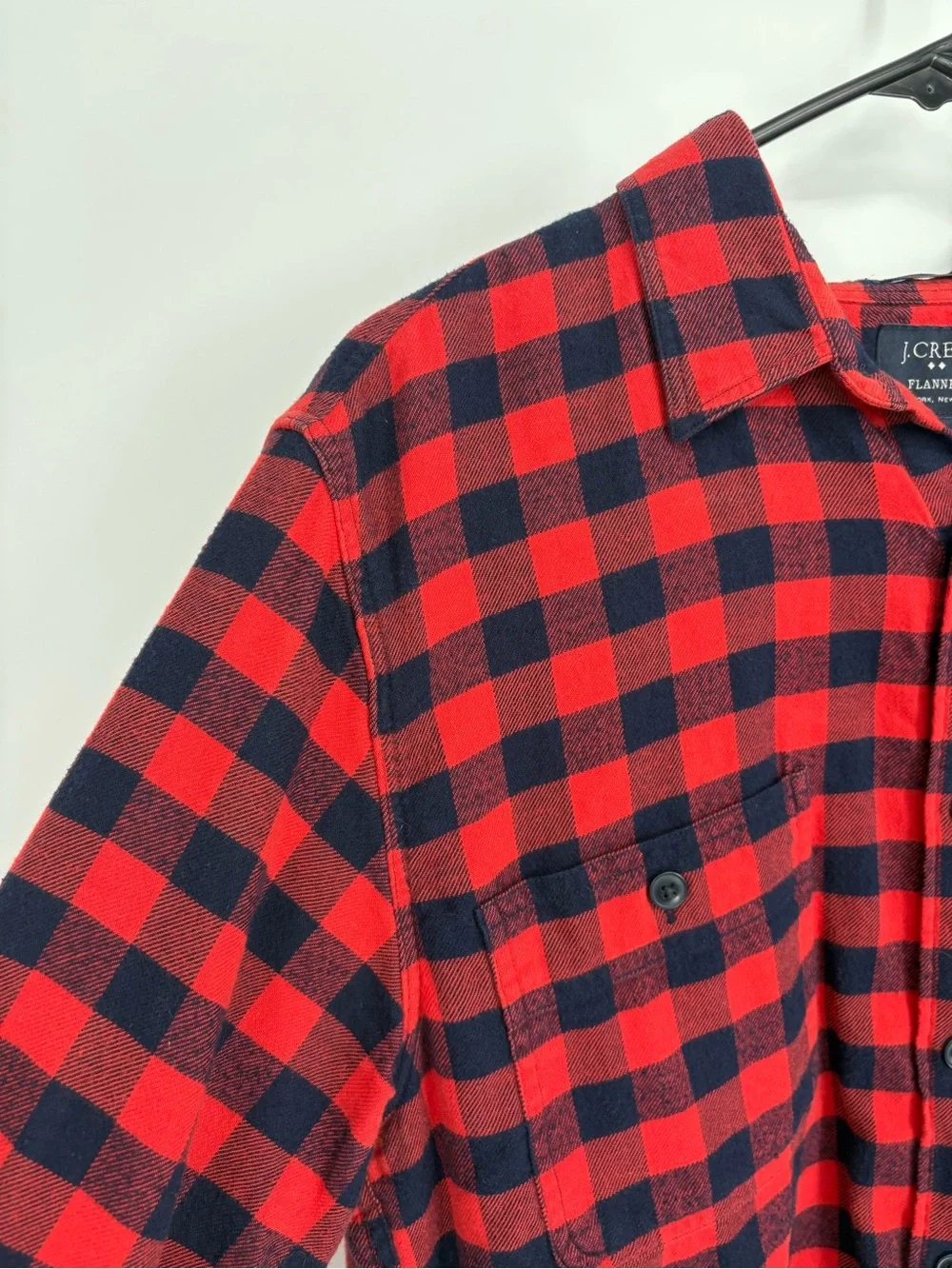 J. Crew Red Plaid Slim Fit Flannel Button-Up Shirt